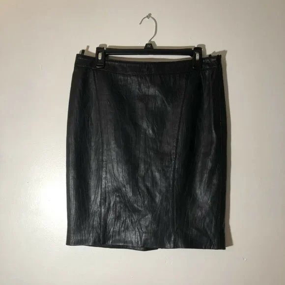 TRANSLATION 100% Lamb Nappa Leather Pencil Skirt - Picture 1 of 4